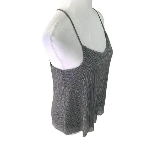 EXPRESS Women Top Cami Tank Silver and Black Tank Shimmer Sparkly Lined Small - Picture 4 of 14